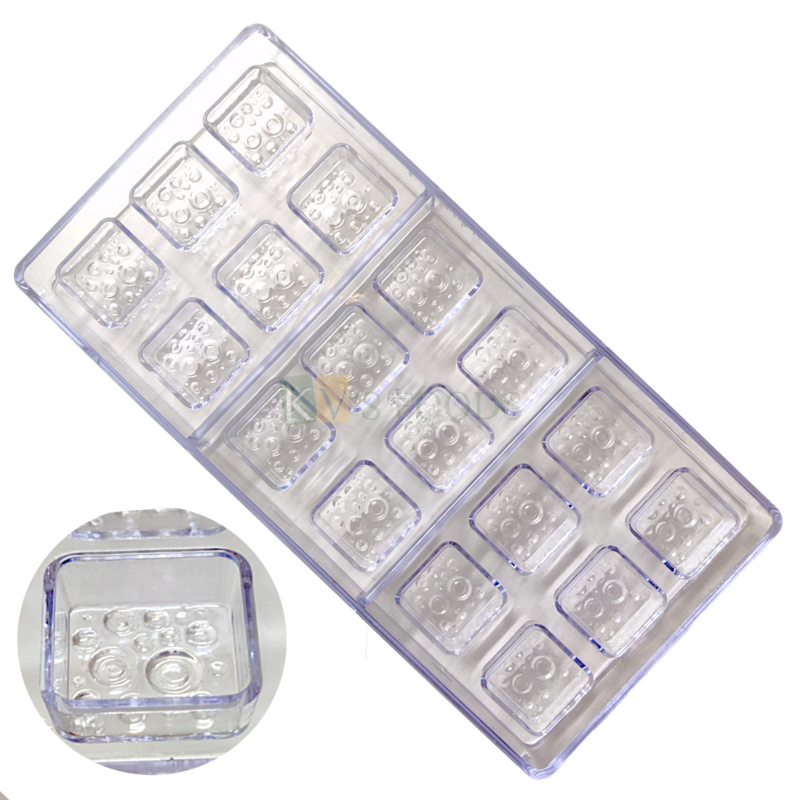 Square Water Drops Shape Poly Carbonate Chocolate Mould 18 Cavity