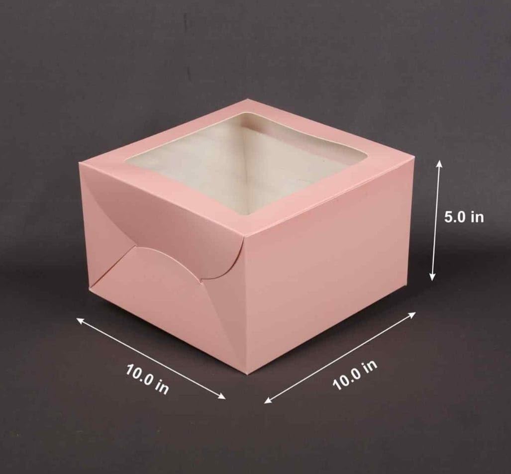 2 Pound Window Cake Box Peach 10 ×10×5 (Pack of 10)