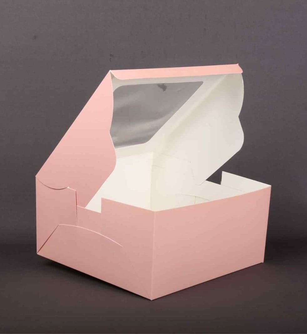 2 Pound Window Cake Box Peach 10 ×10×5 (Pack of 10)