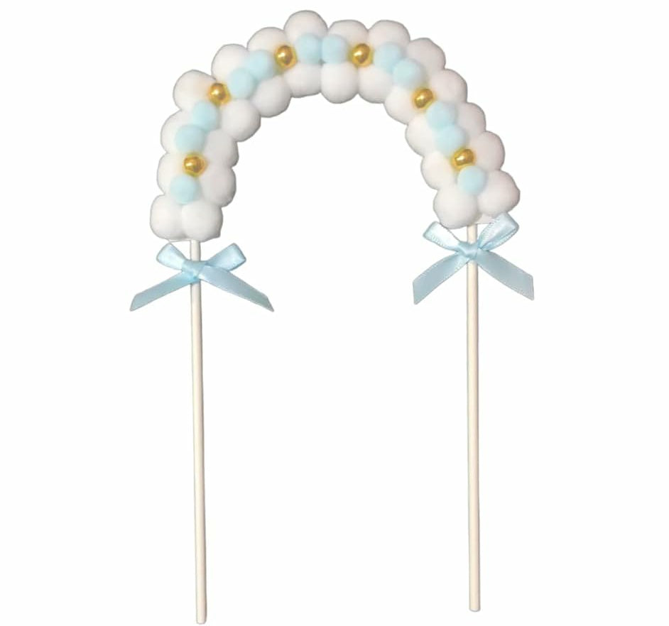 Sky blue pom pom Topper