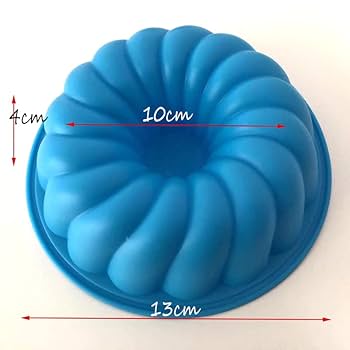 3D silicon cake mould bundt  shape (random colour)