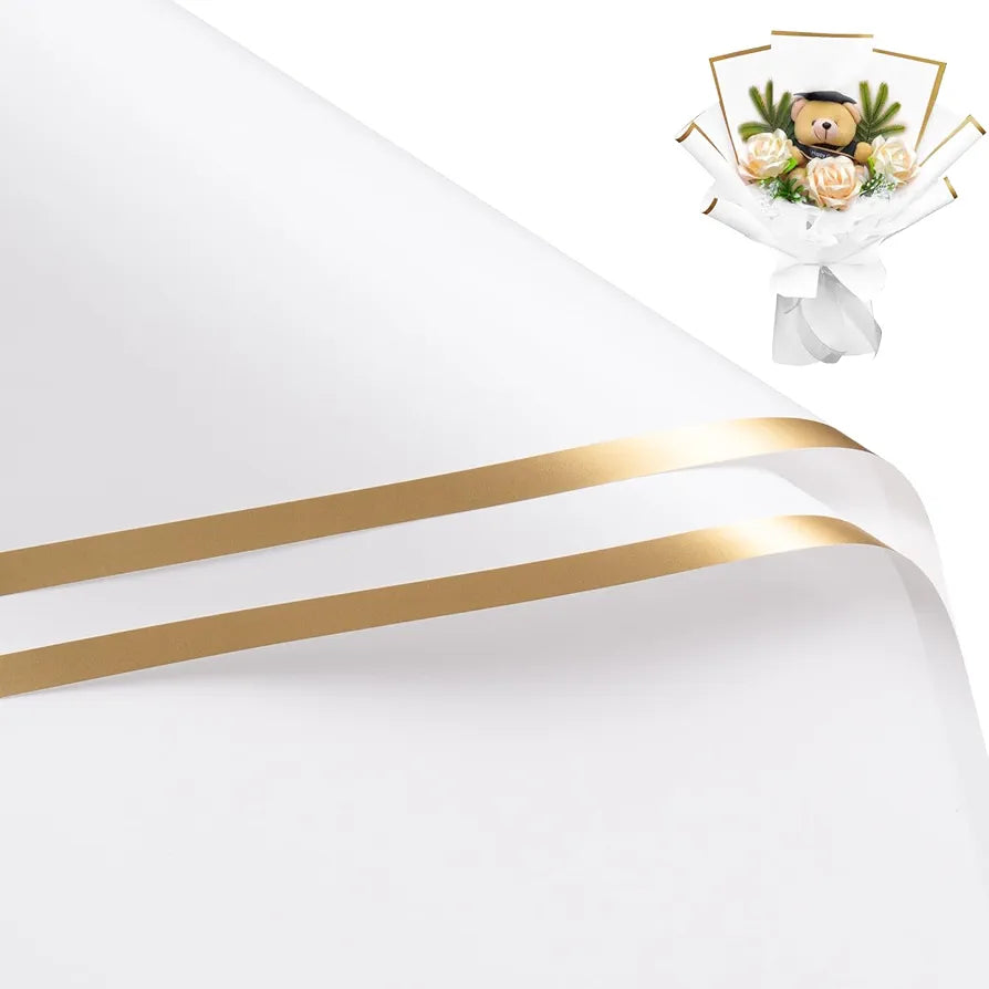 Flower Wrapping White Paper Pack Of 5 Size - 22x21.5 inch
