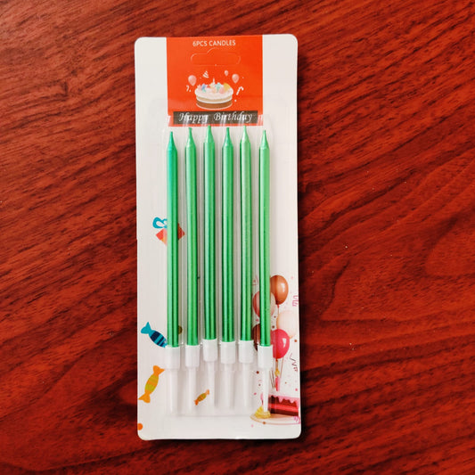Green Candle Pack Of 6