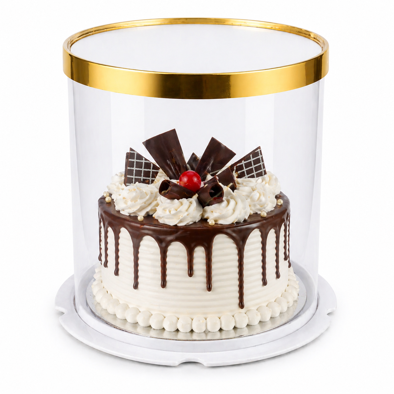Golden White Round Cake Box Size 8x8x8