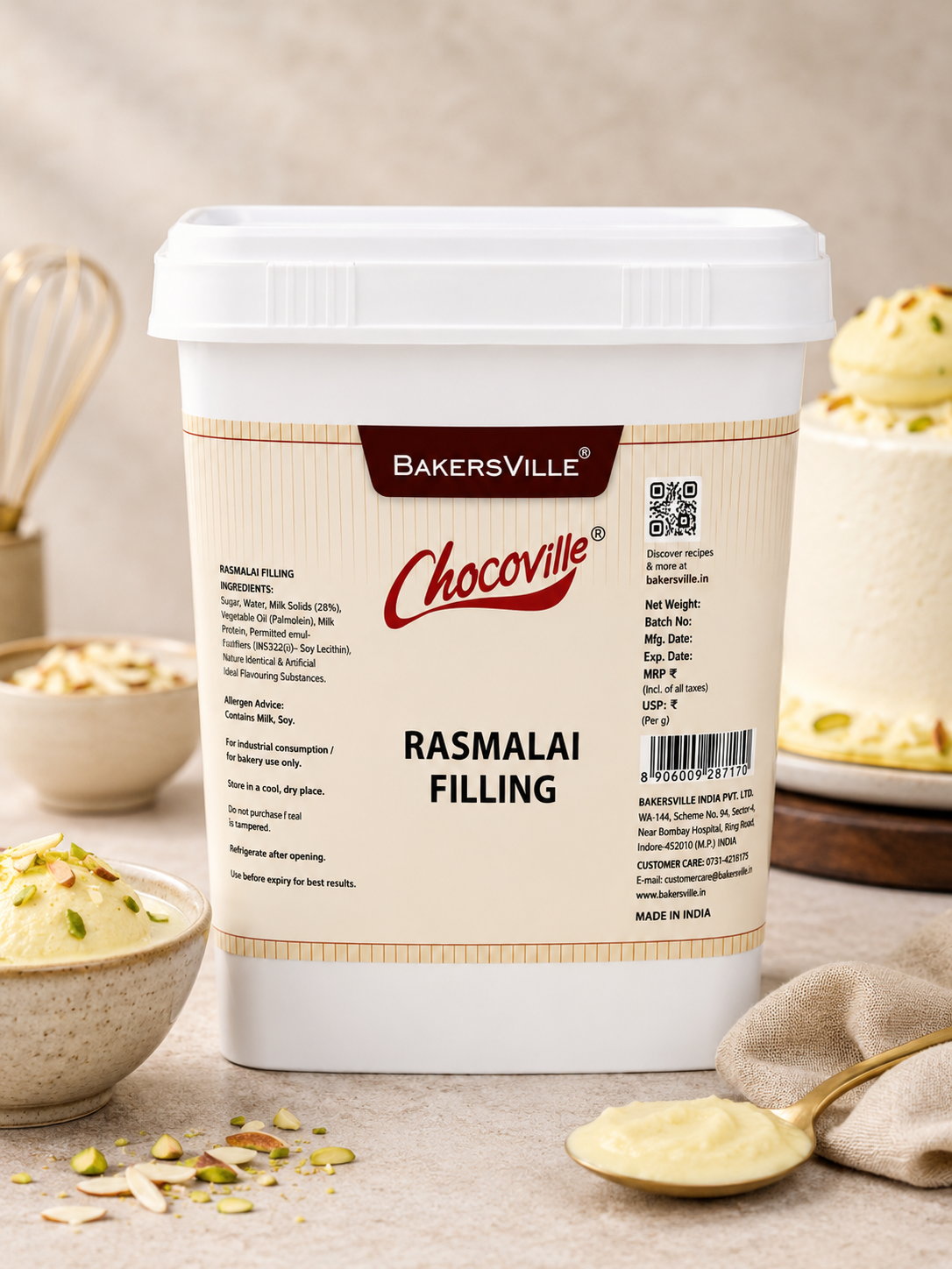 Bakersville Chocoville Rasmalai Filling 1kg