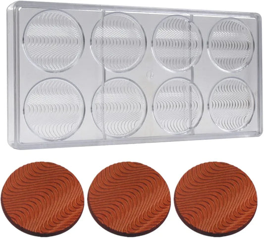 8-Cavity Round Polycarbonate Chocolate Mould