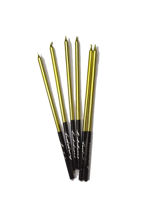 Metalic Golden Candles Set Of 6