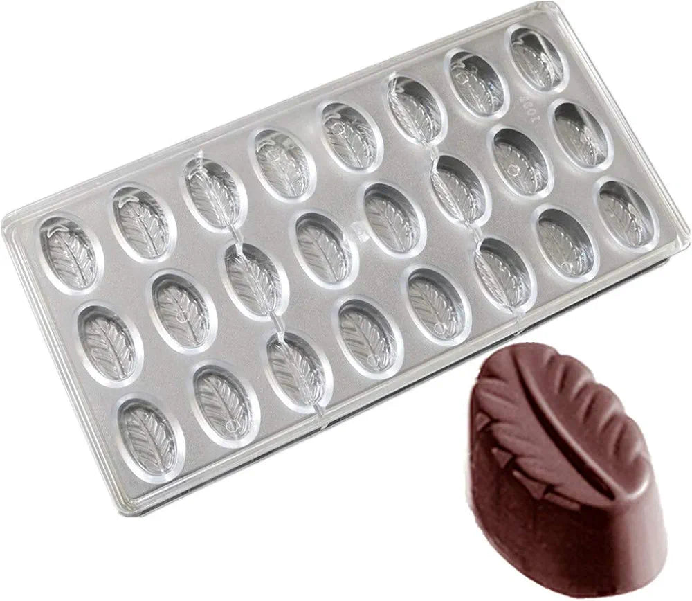 Small Leaves Shape Poly Carbonate Chocolate Mould 24 Cavity