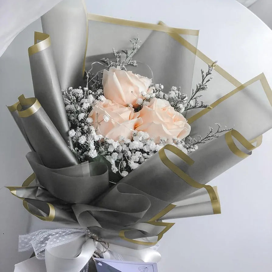 Flower Wrapping Dark Grey Paper Pack Of 5 Size - 22x21.5 inch