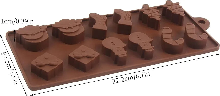 12 Cavity Christmas Silicon Chocolate Mould