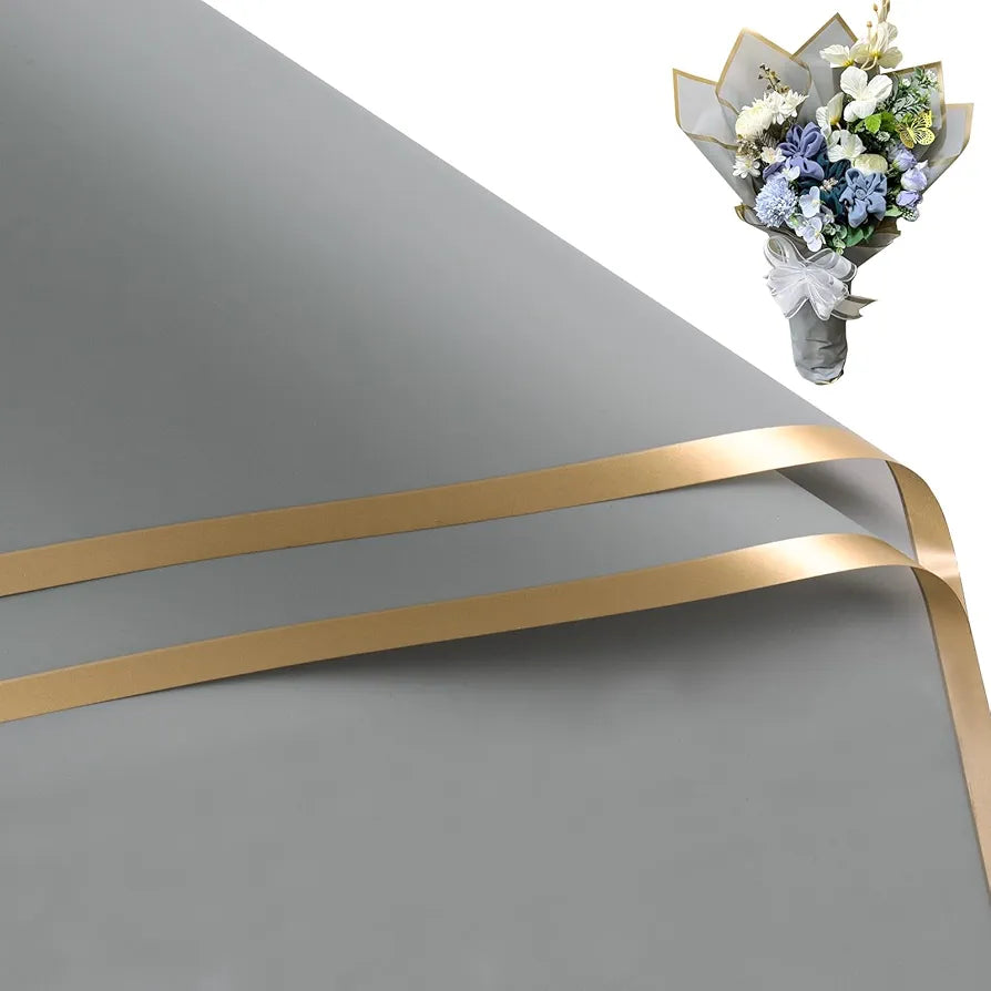 Flower Wrapping Dark Grey Paper Pack Of 5 Size - 22x21.5 inch