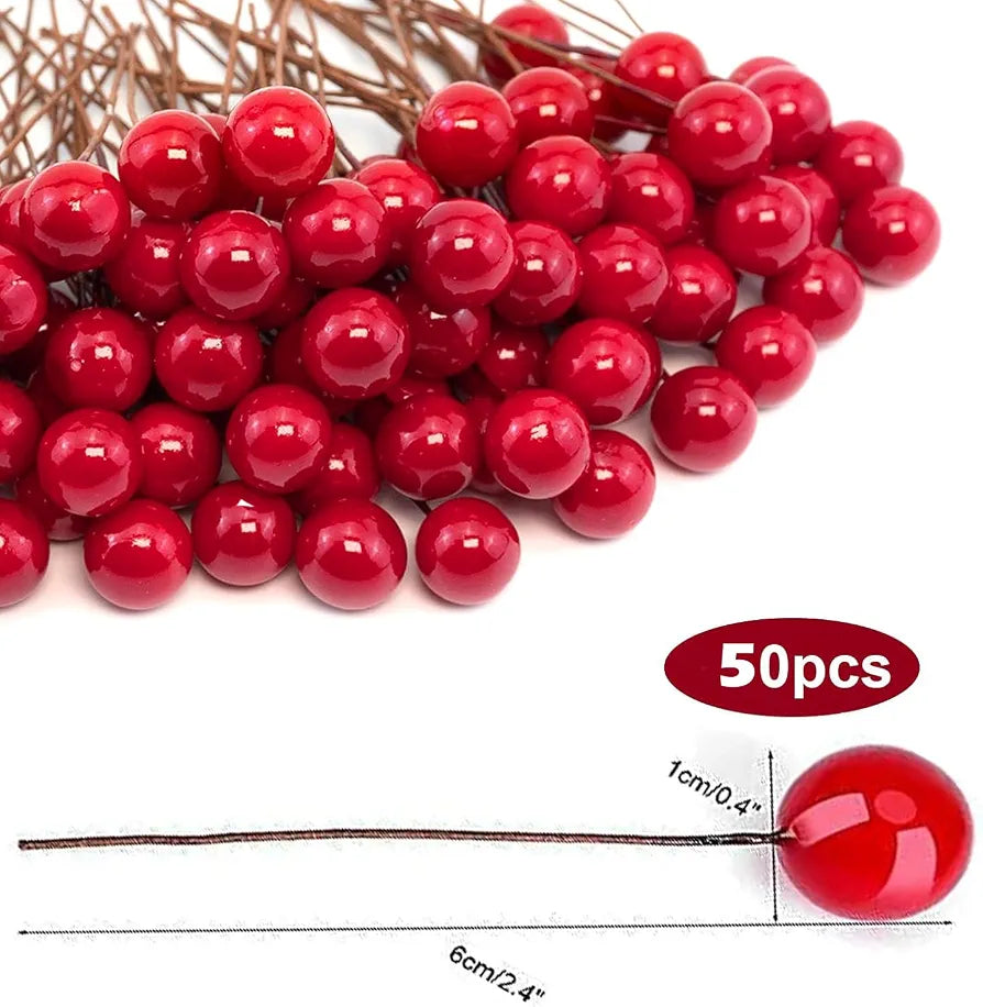 100 Pcs Glossy Red Cherry