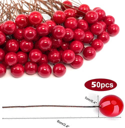 100 Pcs Glossy Red Cherry