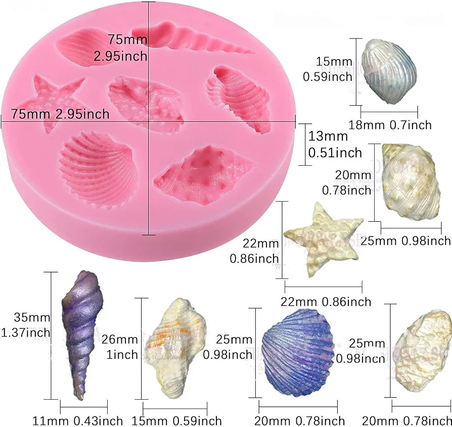 7 Cavity Ocean Sea Shell Mould