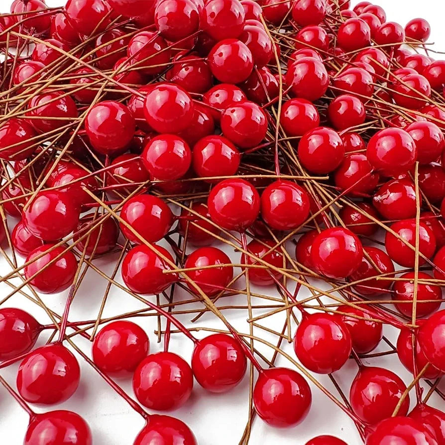 100 Pcs Glossy Red Cherry