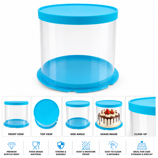 Blue Round Cake Box 8x8x8 inch
