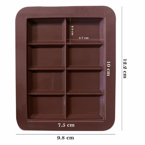 8 cavity cadbury chocolate bar silicon mould size 4x3 inch