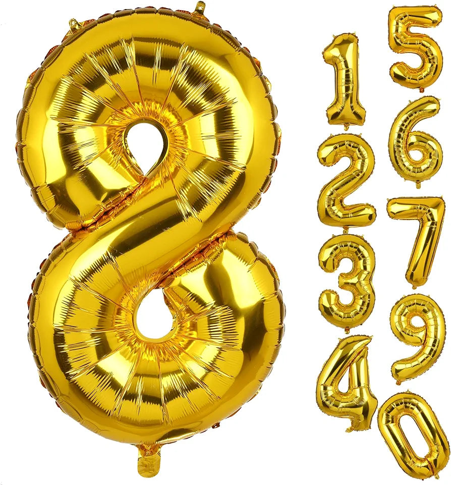 8 Number Foil Balloon size-16inch – Bakeworld Retails Pvt Ltd