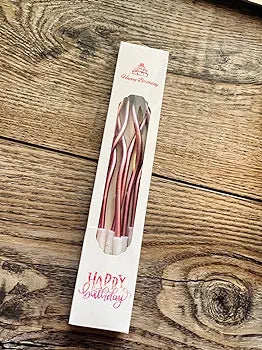 Twisty colourful Long Stick Candle Pack of 6