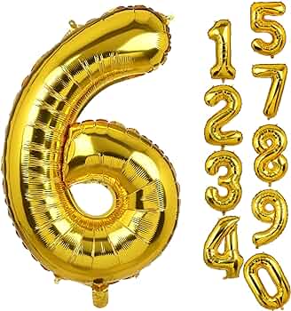 6 Number Foil Balloon size-16inch