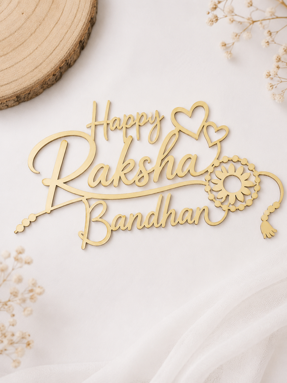 HAPPY RAKSHA BANDHAN ACRYLIC CUTOUT