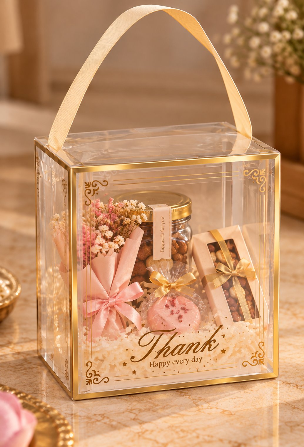 Transparent Hamper Box Pack Of 10 Size 7x7x3 inch
