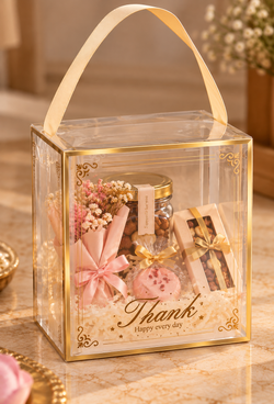 Transparent Hamper Box Pack Of 10 Size 7x7x3 inch