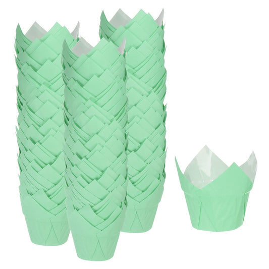 Bake and Serve Tulip Liner pack of 100 (Pastel Green colour)