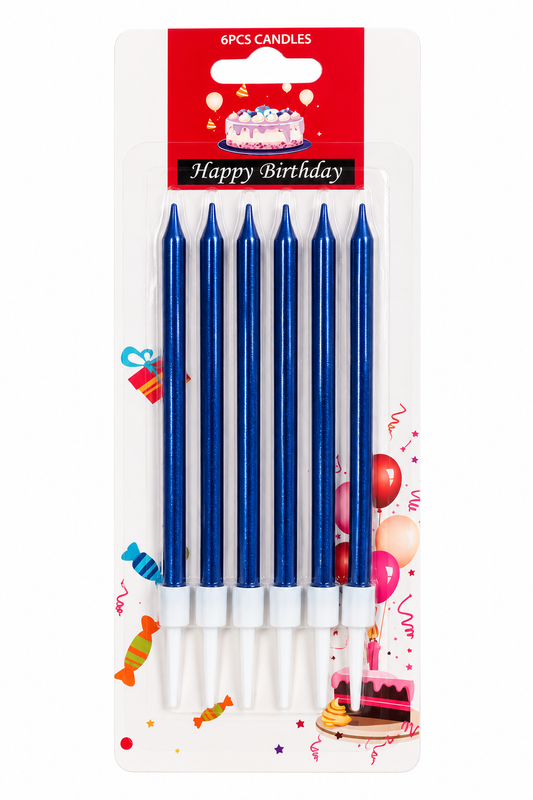Navy Blue Candle pack of 6