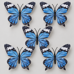 Navy Blue Butterfly Set Of 5