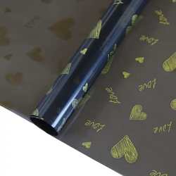 Flower Wrapping Black Transparent Paper Pack Of 5 Size - 22x21.5 inch