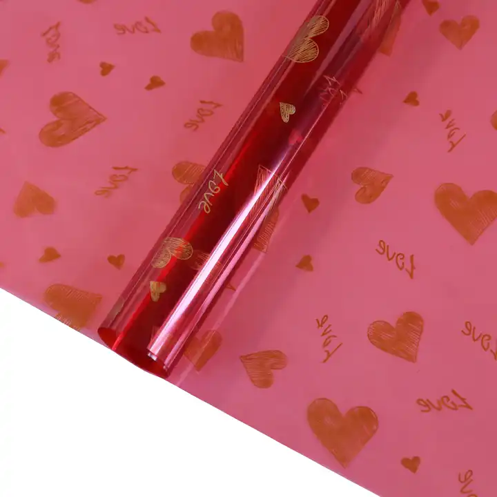 Flower Wrapping Red Transparent Paper Pack Of 5 Size - 22x21.5 inch ...