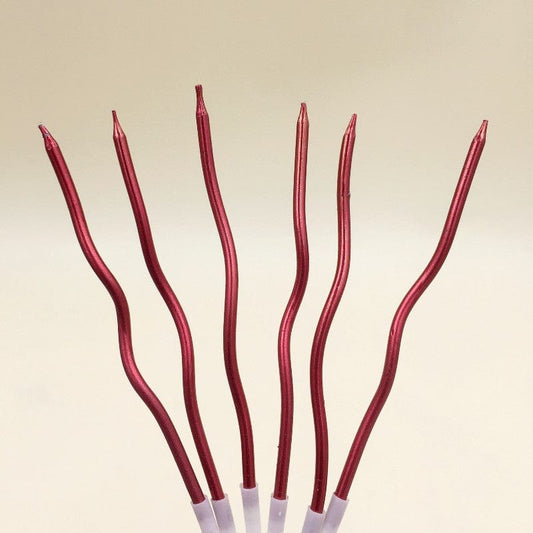 Twisty Red Long stick Candle pack of 6