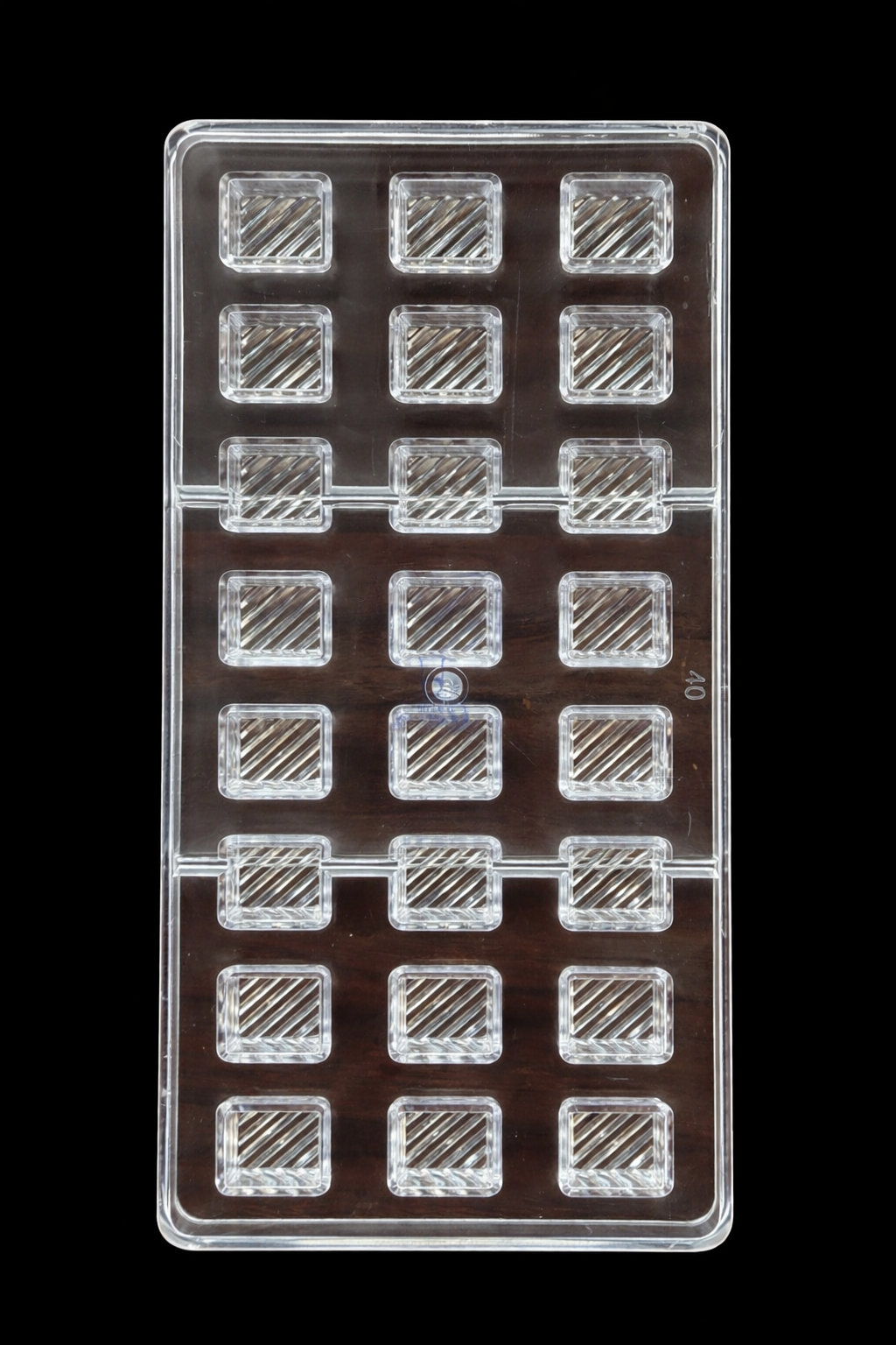 24 Cavity Square Design Polycarbonate Chocolate Mould