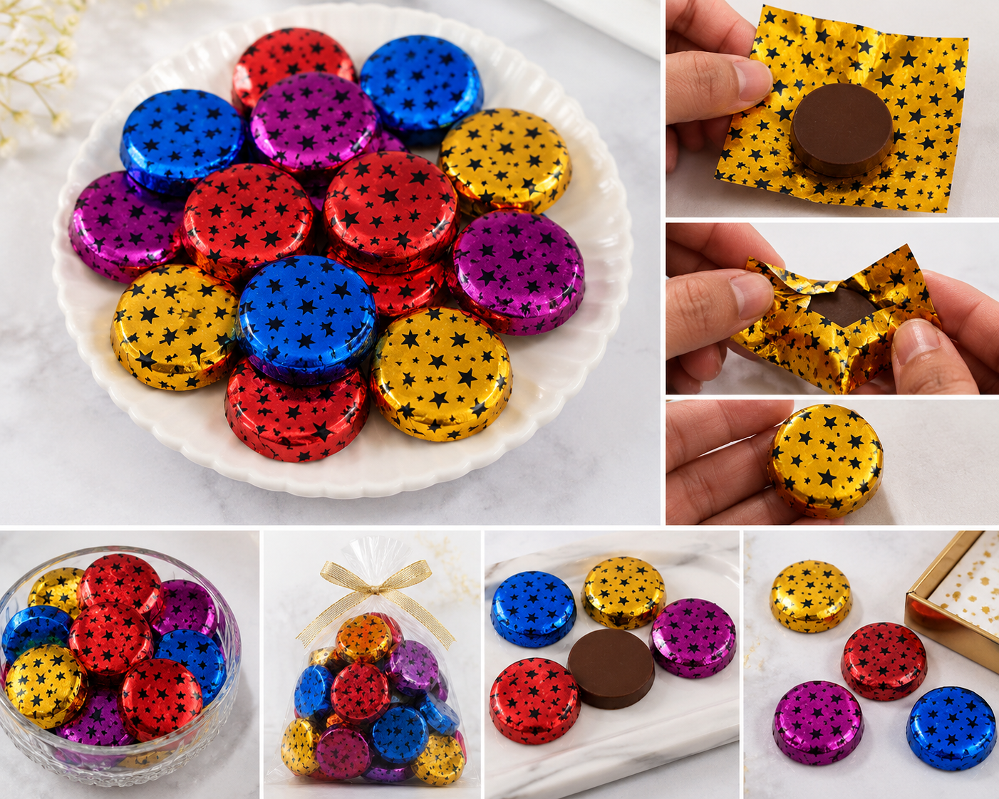 Star Print Chocolate Wrappers Size - 5x4.5 inch (Approx 200 )