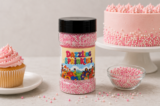 Pankraft 1.5 mm Pink & White Balls Dazzling Sprinklers 100gm