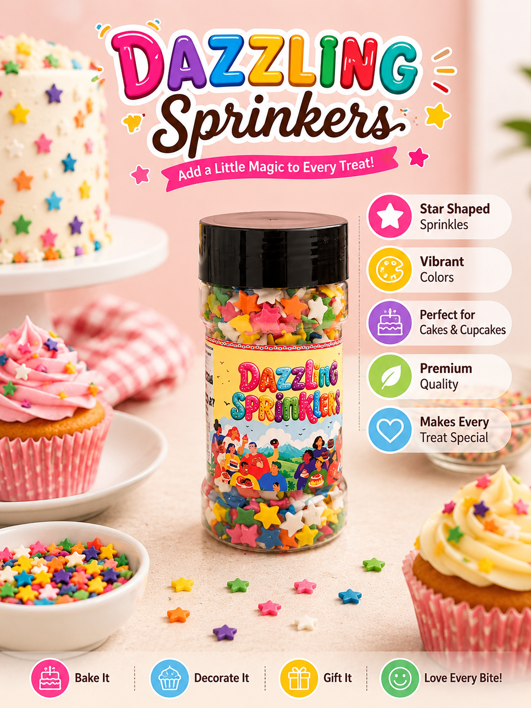 Pankraft Multicolor Star Dazzling Sprinkler 100gm