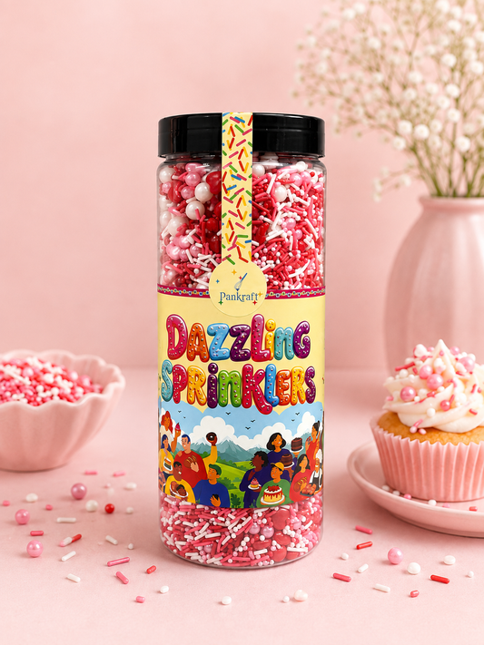 Pankraft Pink & white Mix Sprinkles Dazzling Sprinkler 750gm
