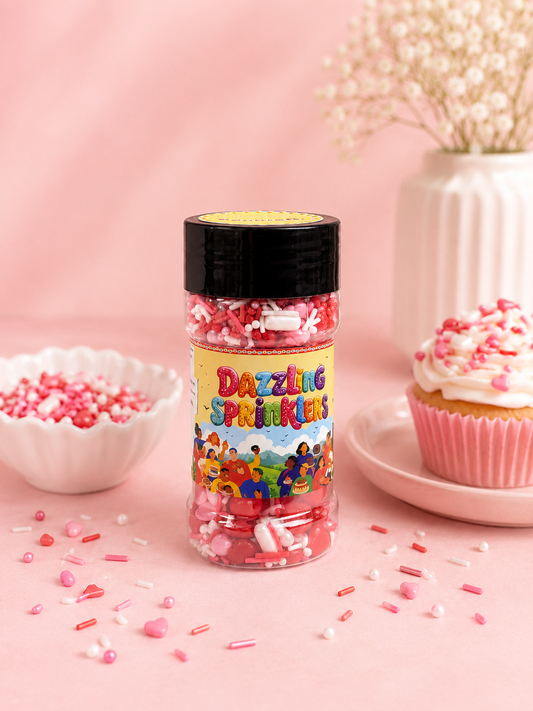 Pankraft Pink & white Mix Sprinkles Dazzling Sprinkler 100gm