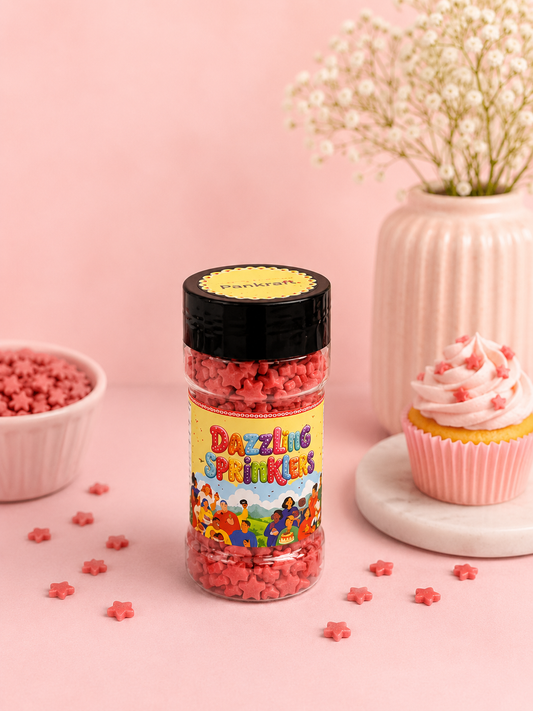 Pankraft red Star Dazzling Sprinkles 100gm