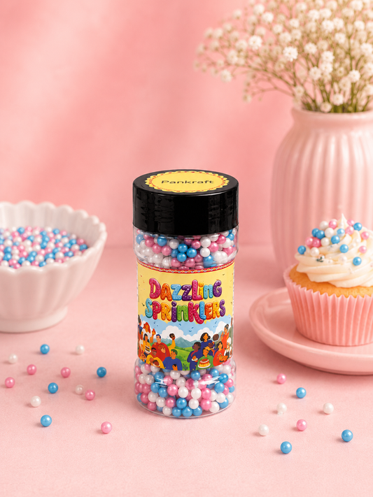 Pankraft Blue, Pink & White Mix Dazzling Sprinkles 100gm