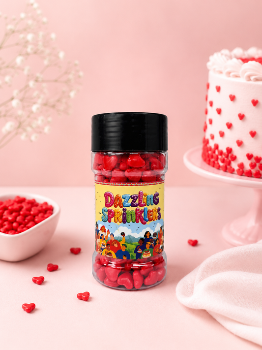 Pankraft Red Heart Shape Dazzling Sprinkler 100gm
