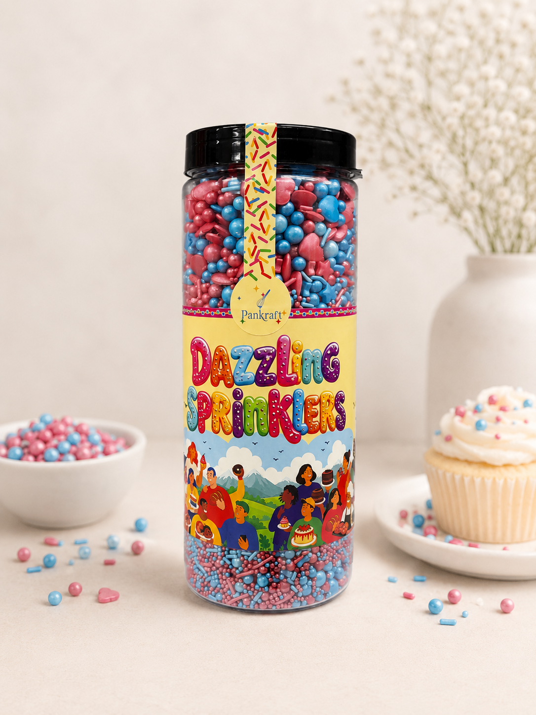 Pankraft Pink & Blue Mix Sprinkles  Dazzling Sprinkler 750gm