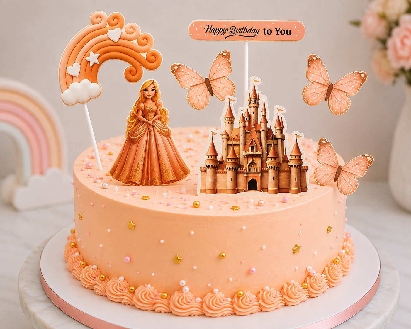 Princess Castle Birthday Cake Topper