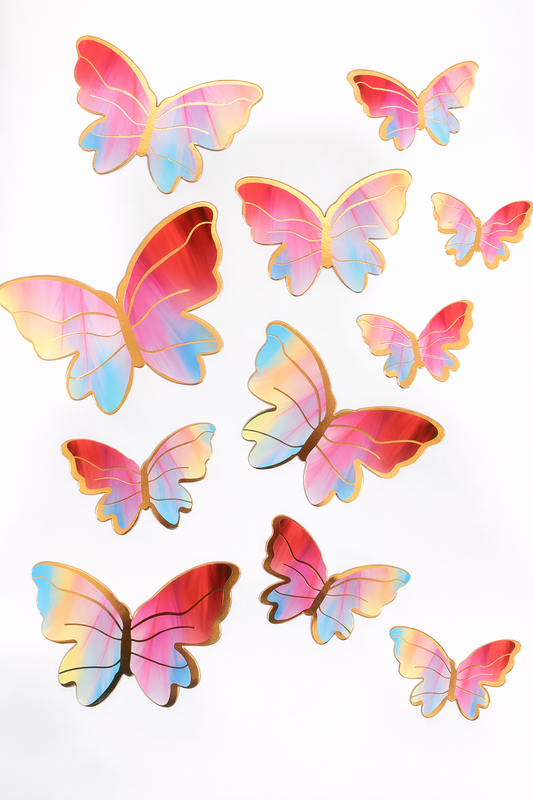 Multicolour Butterfly Cake Toppers pack of 10
