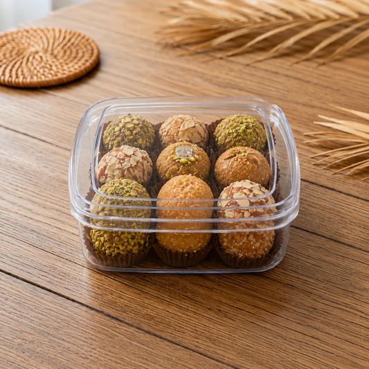 Square Acrylic Container Pack Of 5 Size - 9.5x9x4 cm (CP - 275 Small)