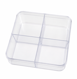 4 Section Acrylic Box Pack Of 5 Size - 12.6x12.6x4.7 cm (Cube PT)