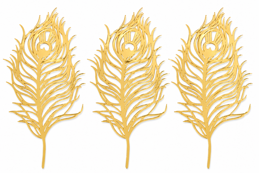 Mor Pankh Acrylic Cake Topper Set Of 3