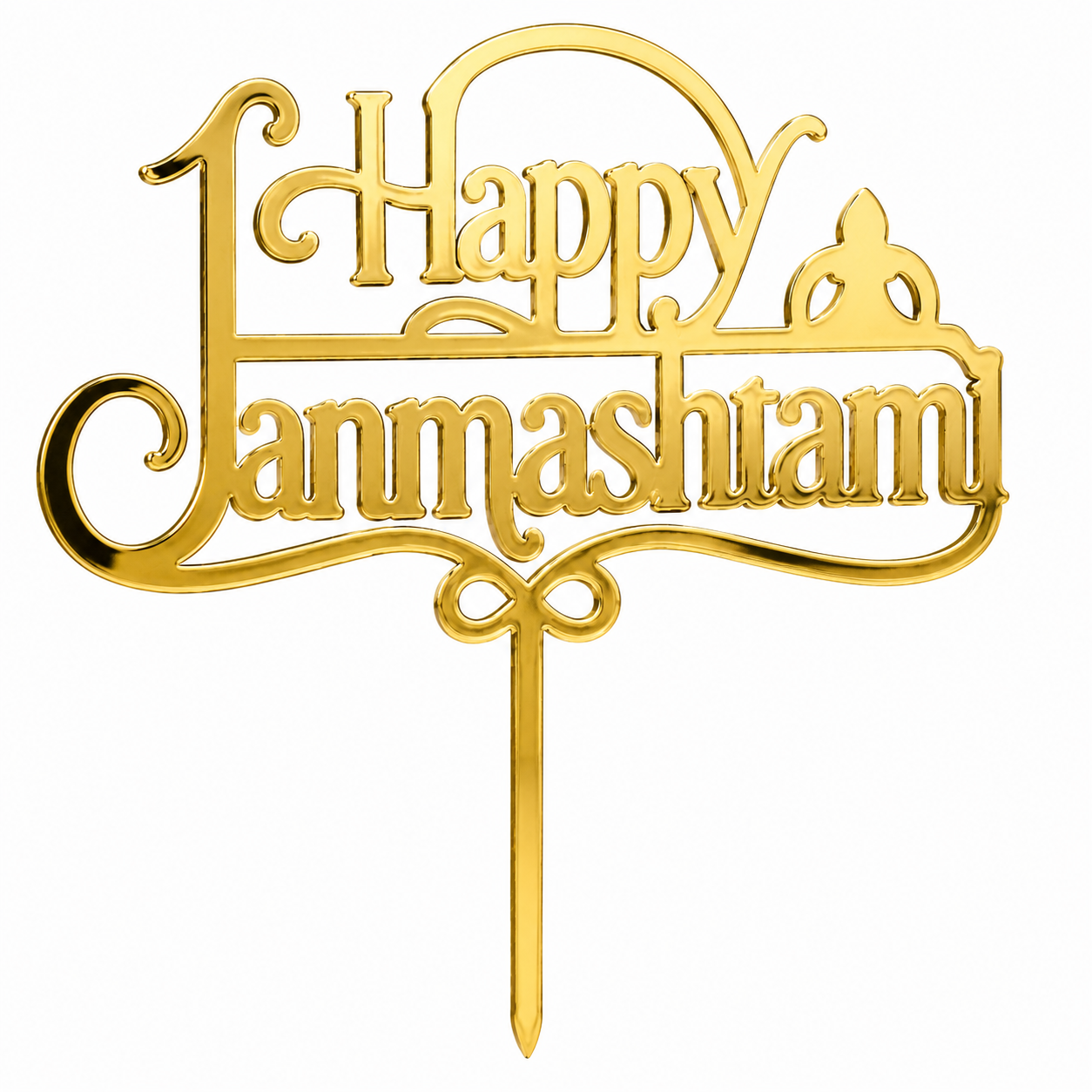 Happy Janmashtami 3 inch Acrylic Cake Topper Pack Of 10