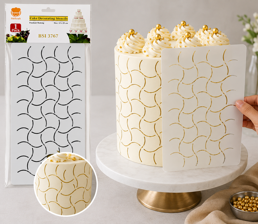 Wave Pattern Cake Stencil